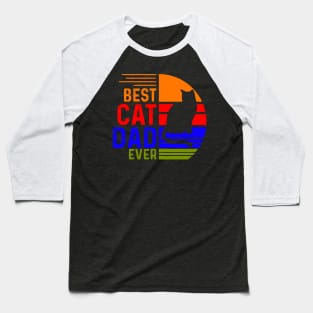 Vintage Best Cat Dad Ever Baseball T-Shirt